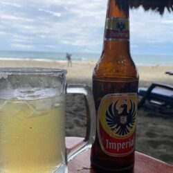 beer time on beach